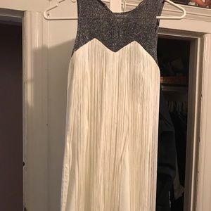 White dress with fringe super cute